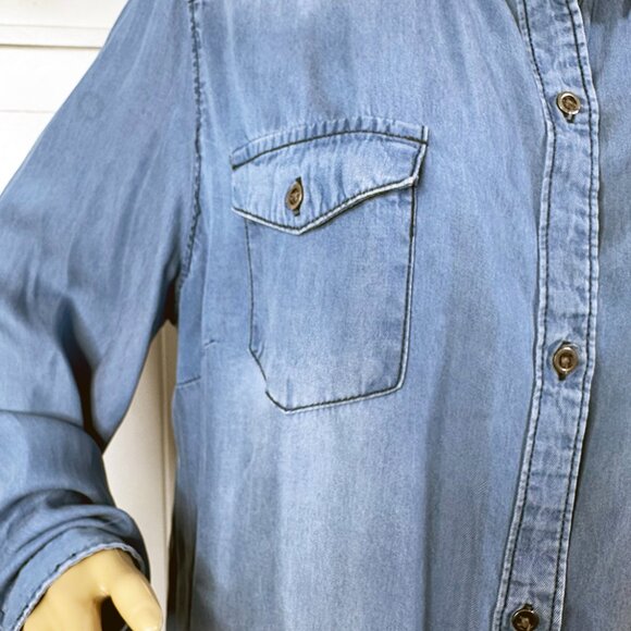 C est. 1946 Blue Chambray Button Down Shirt 18/20W. Oh So Comfy! - Picture 7 of 12